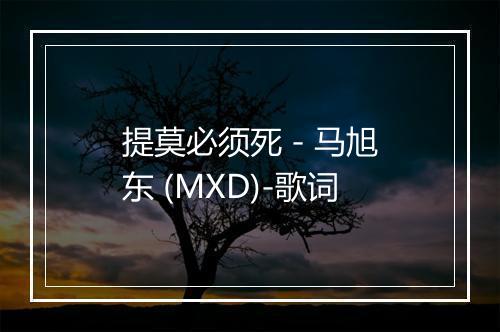 提莫必须死 - 马旭东 (MXD)-歌词