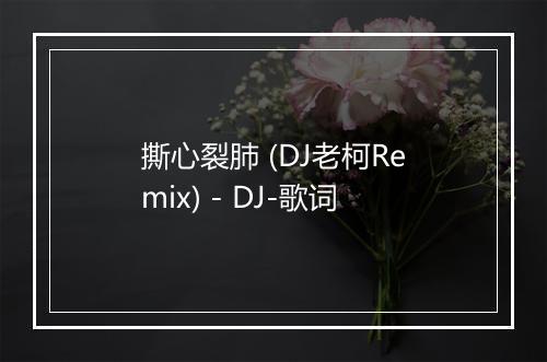 撕心裂肺 (DJ老柯Remix) - DJ-歌词