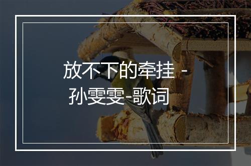 放不下的牵挂 - 孙雯雯-歌词