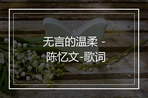 无言的温柔 - 陈忆文-歌词