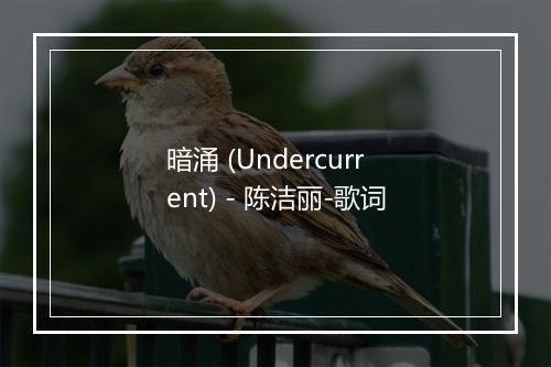 暗涌 (Undercurrent) - 陈洁丽-歌词