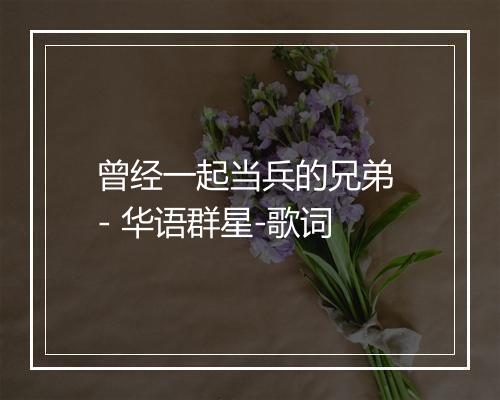 曾经一起当兵的兄弟 - 华语群星-歌词