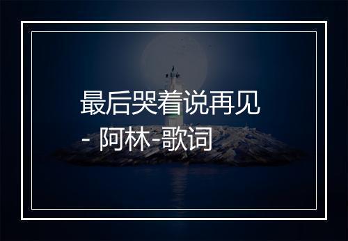 最后哭着说再见 - 阿林-歌词