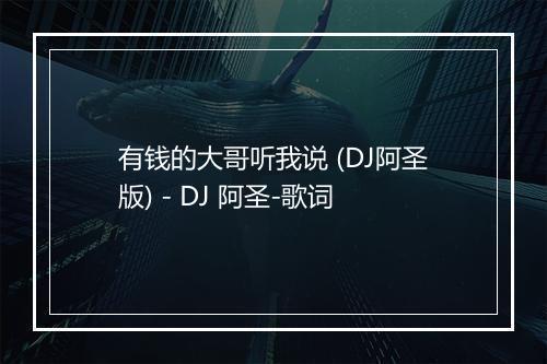 有钱的大哥听我说 (DJ阿圣版) - DJ 阿圣-歌词