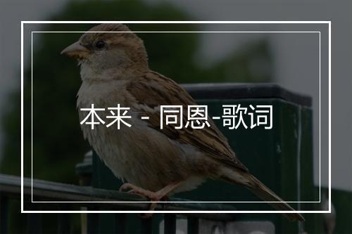 本来 - 同恩-歌词