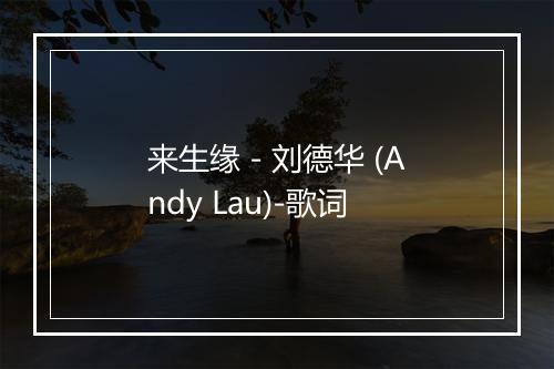 来生缘 - 刘德华 (Andy Lau)-歌词