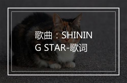 歌曲：SHINING STAR-歌词