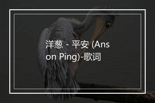 洋葱 - 平安 (Anson Ping)-歌词