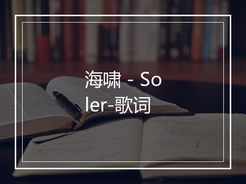 海啸 - Soler-歌词