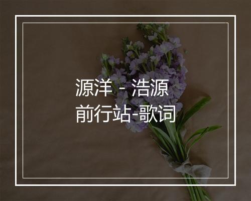 源洋 - 浩源前行站-歌词