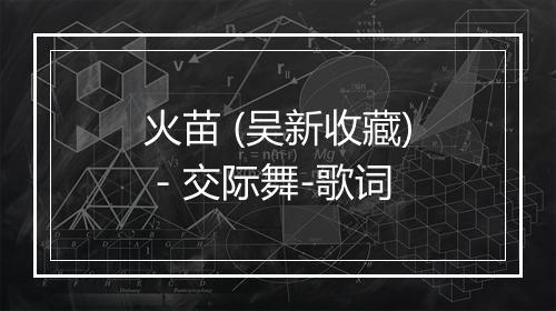 火苗 (吴新收藏) - 交际舞-歌词