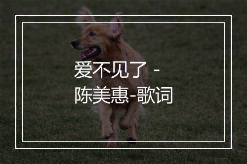 爱不见了 - 陈美惠-歌词