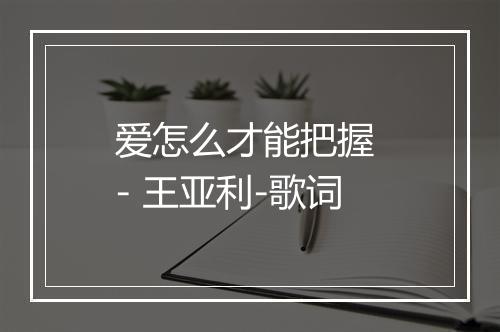 爱怎么才能把握 - 王亚利-歌词