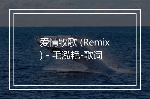 爱情牧歌 (Remix) - 毛泓艳-歌词