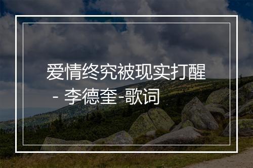 爱情终究被现实打醒 - 李德奎-歌词