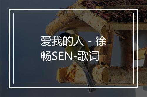 爱我的人 - 徐畅SEN-歌词