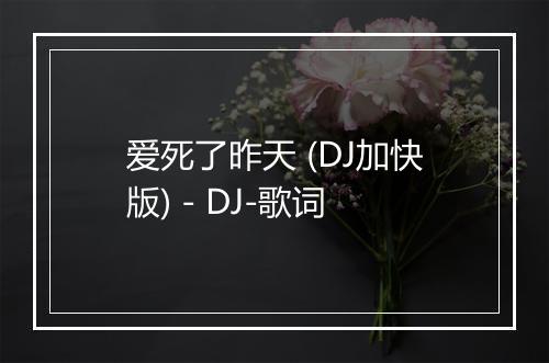 爱死了昨天 (DJ加快版) - DJ-歌词