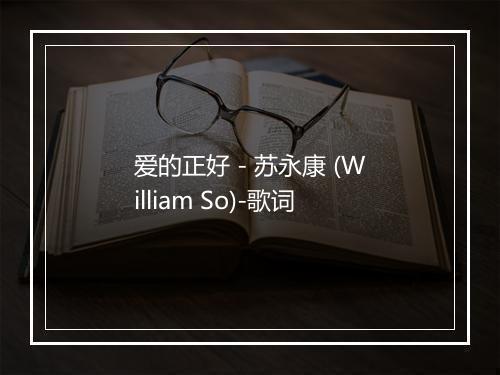 爱的正好 - 苏永康 (William So)-歌词