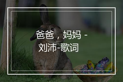 爸爸，妈妈 - 刘沛-歌词