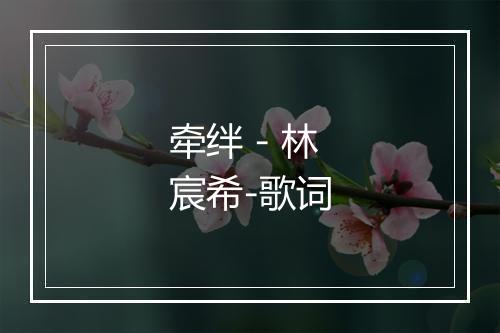 牵绊 - 林宸希-歌词