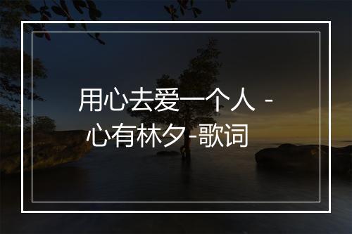 用心去爱一个人 - 心有林夕-歌词