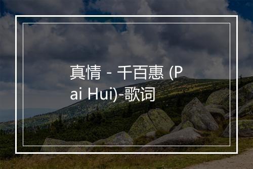 真情 - 千百惠 (Pai Hui)-歌词