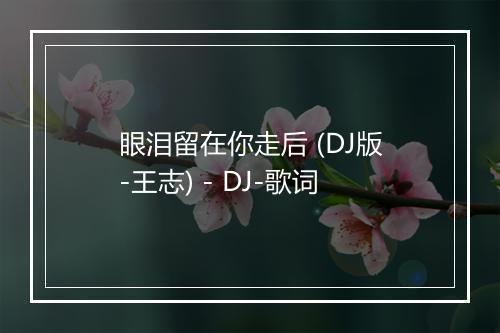 眼泪留在你走后 (DJ版-王志) - DJ-歌词