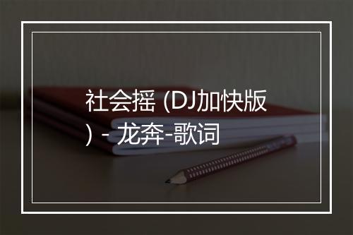 社会摇 (DJ加快版) - 龙奔-歌词