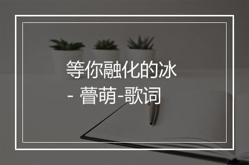 等你融化的冰 - 瞢萌-歌词