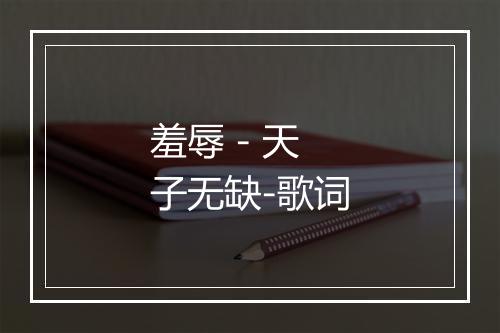 羞辱 - 天子无缺-歌词