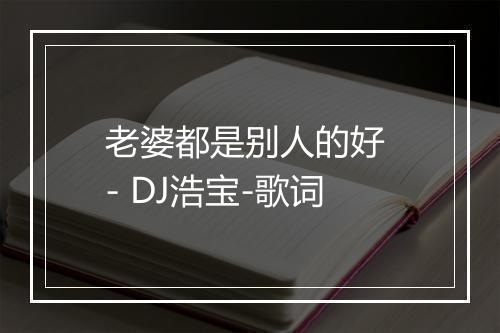 老婆都是别人的好 - DJ浩宝-歌词