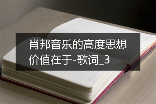 肖邦音乐的高度思想价值在于-歌词_3