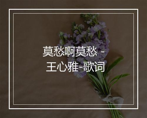 莫愁啊莫愁 - 王心雅-歌词