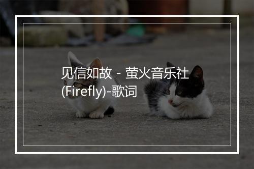 见信如故 - 萤火音乐社 (Firefly)-歌词