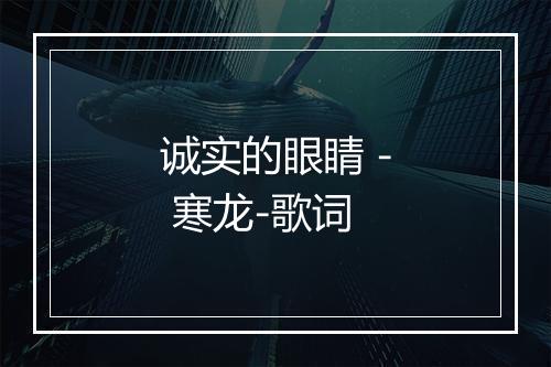 诚实的眼睛 - 寒龙-歌词