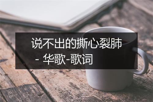 说不出的撕心裂肺 - 华歌-歌词