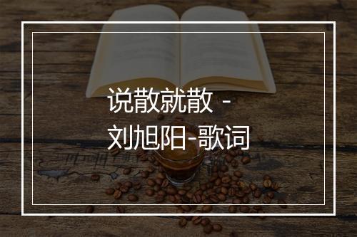 说散就散 - 刘旭阳-歌词