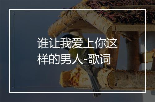 谁让我爱上你这样的男人-歌词