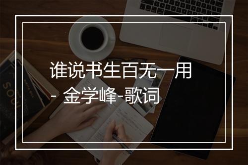 谁说书生百无一用 - 金学峰-歌词