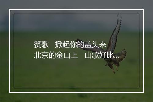 赞歌   掀起你的盖头来   北京的金山上   山歌好比春江水   好一朵美丽的茉莉花 (Live) - 五洲唱响乐团-歌词