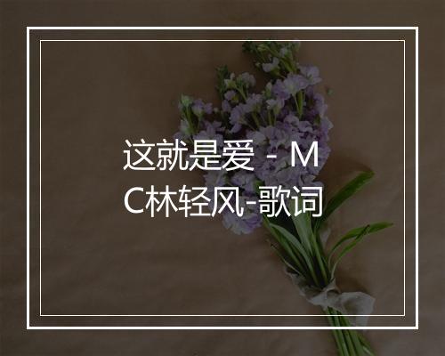 这就是爱 - MC林轻风-歌词