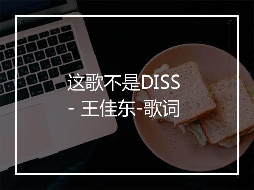 这歌不是DISS - 王佳东-歌词