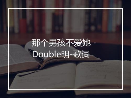 那个男孩不爱她 - Double明-歌词