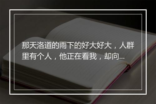 那天洛道的雨下的好大好大，人群里有个人，他正在看我，却向我走来-歌词_1