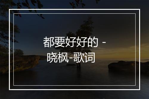 都要好好的 - 晓枫-歌词