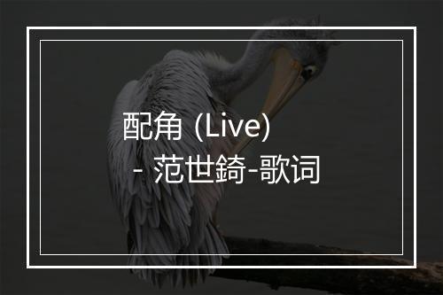 配角 (Live) - 范世錡-歌词