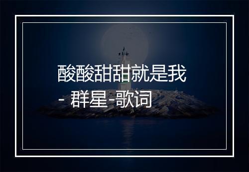 酸酸甜甜就是我 - 群星-歌词