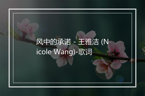 风中的承诺 - 王雅洁 (Nicole Wang)-歌词