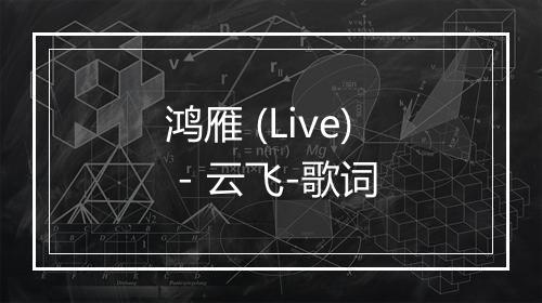 鸿雁 (Live) - 云飞-歌词