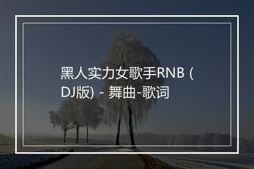 黑人实力女歌手RNB (DJ版) - 舞曲-歌词